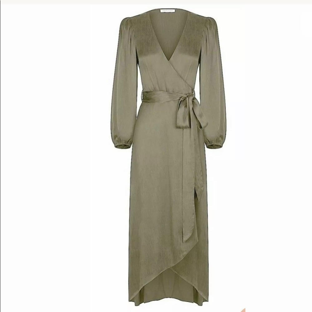 Shona Joy Olive Green Wrap Midi Dress